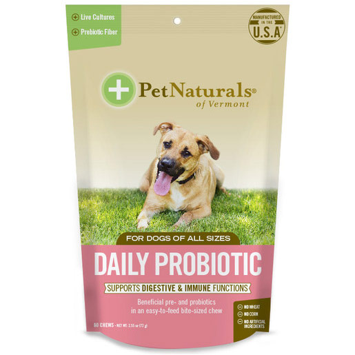 Daily Probiotic for Dogs, 60 Chews, Pet Naturals of Vermont