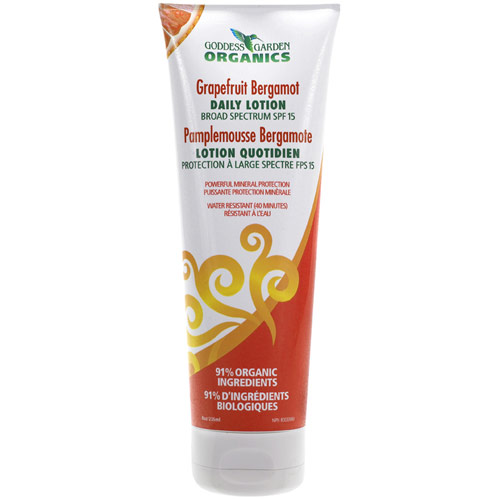 Natural Daily Lotion SPF 15, Grapefruit Bergamot, 8 oz, Goddess Garden