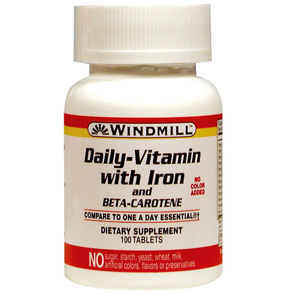 Daily-Vitamin with Iron, 100 Tablets, Windmill Health Products