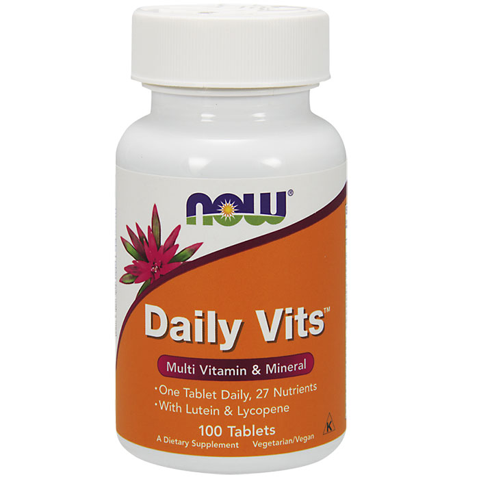 Daily Vits Vitamin with Lutein & Lycopene 100 Tablets, NOW Foods