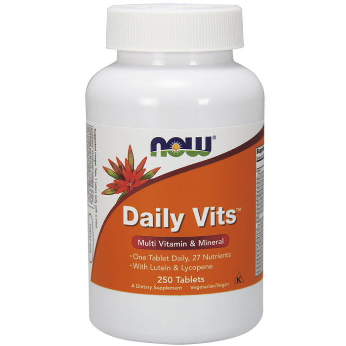 Daily Vits Multi Vitamin & Mineral, Value Size, 250 Tablets, NOW Foods