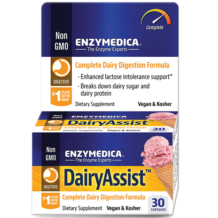 DairyAssist, Complete Dairy Digestion Formula, 30 Capsules, Enzymedica