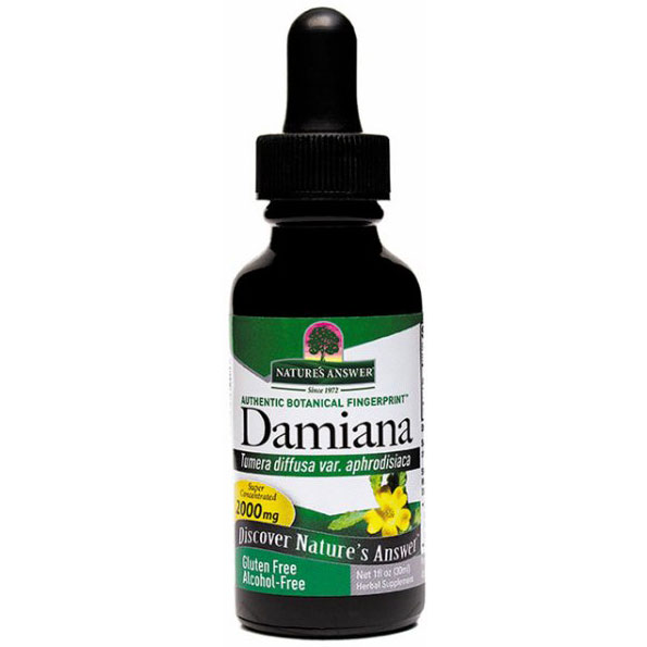 Damiana Leaves Alcohol Free Extract Liquid 1 oz from Natures Answer