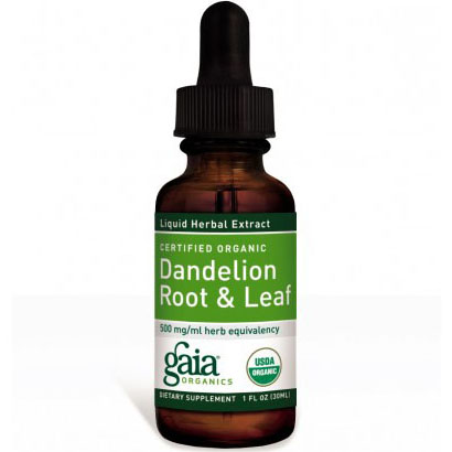 Dandelion Root & Leaf Liquid, Certified Organic, 1 oz, Gaia Herbs