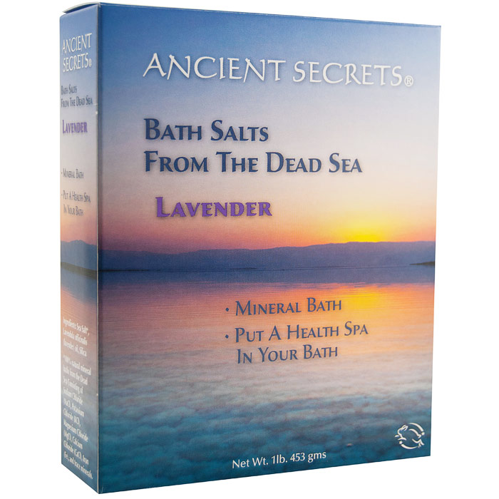 Dead Sea Bath Salts - Lavender, 1 lb, Ancient Secrets