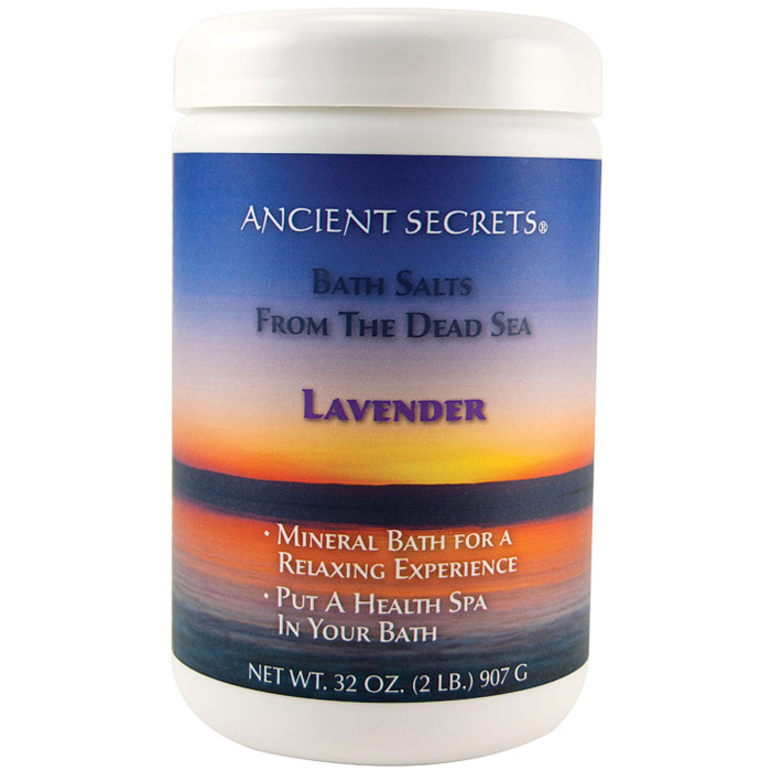 Aromatherapy Dead Sea Mineral Baths, Lavender, 2 lb, Ancient Secrets