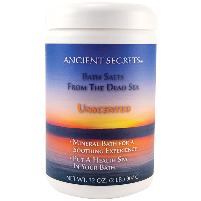 Aromatherapy Dead Sea Mineral Baths, Unscented, 2 lb, Ancient Secrets