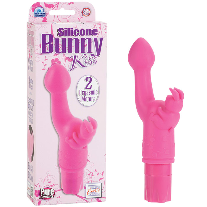 Silicone Bunny Kiss - Pink, G-Spot Vibrator, California Exotic Novelties