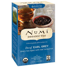 Numi Tea Decaf Earl Grey, Decaffeinated Black Tea, 16 Tea Bags, Numi Tea