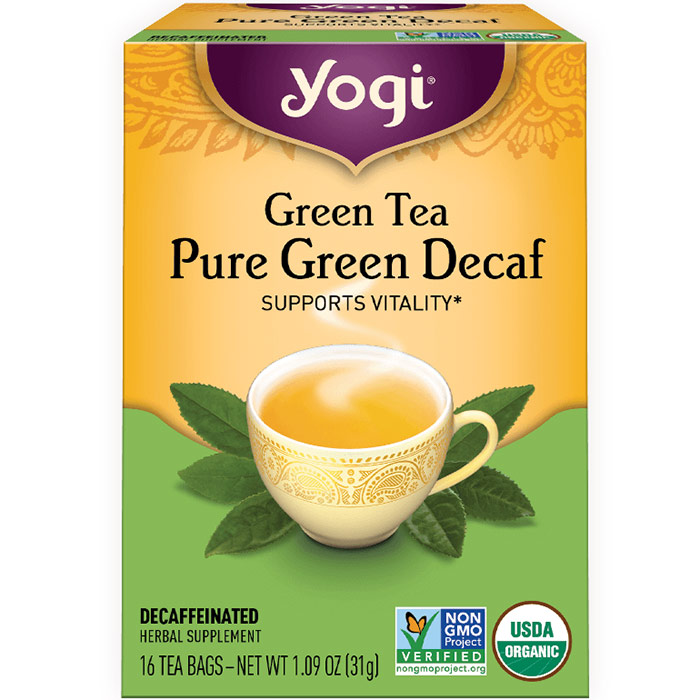 Green Tea Pure Green Decaf Tea, 16 Tea Bags, Yogi Tea