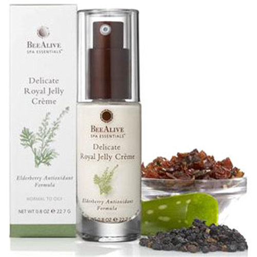 Delicate Royal Jelly Creme, Elderberry Antioxidant Formula, 0.8 oz, Bee Alive (BeeAlive)