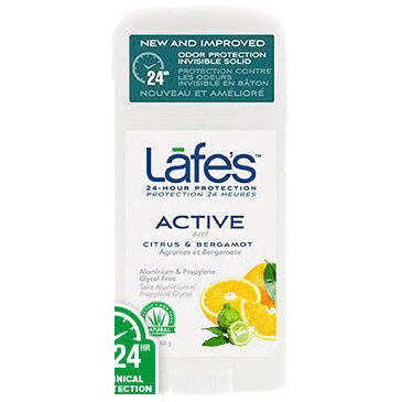Lafes Twist Stick Deodorant - Active, 2.25 oz, Natural BodyCare