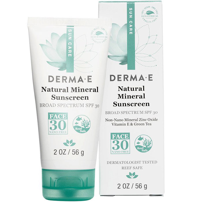 Derma E Natural Mineral Sunscreen SPF 30 Face Lotion Oil-Free, 2 oz
