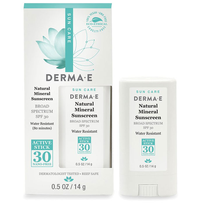 Derma E Natural Mineral Sunscreen SPF 30 Active Stick, 0.5 oz