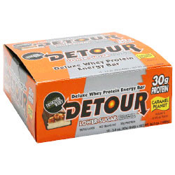 Detour Deluxe Whey Protein Energy Bar Low Sugar, 3 oz x 12 Bars, Detour Bar