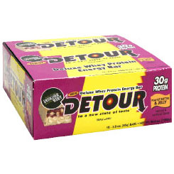 Detour Deluxe Whey Protein Energy Bar 85g, 3 oz x 12 Bars, Detour Bar