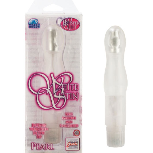 White Satin - Pearl, Whisper Quiet Vibrator, California Exotic Novelties