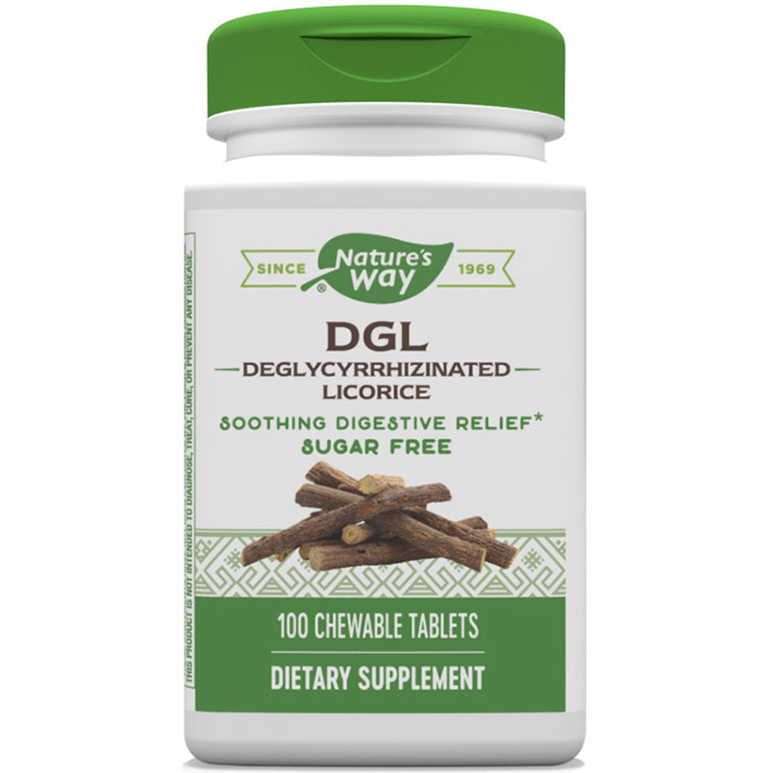 DGL, Fructose Free, Sugarless , 100 Chewable Tablets, Enzymatic Therapy