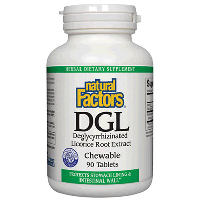 DGL Licorice Chewable 400 mg, 180 Tablets, Natural Factors