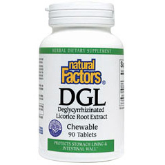 Natural Factors DGL Licorice Chewable 90 Tablets, Natural Factors