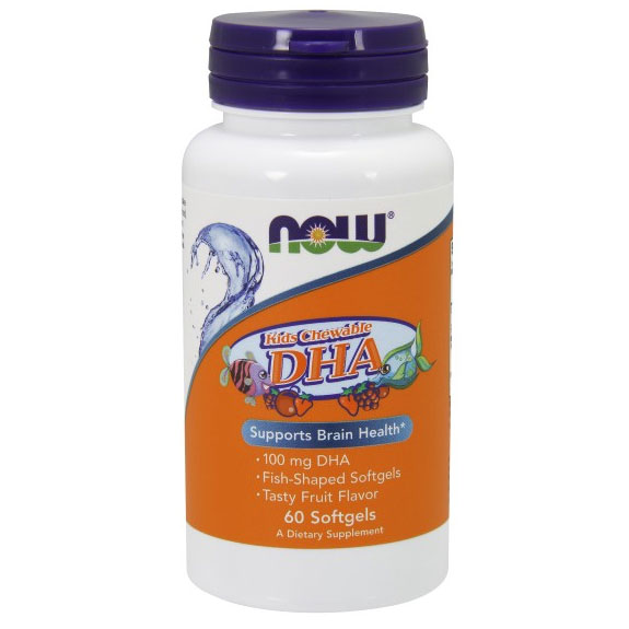 DHA 100 mg Kids Chewable, 60 Softgels, NOW Foods