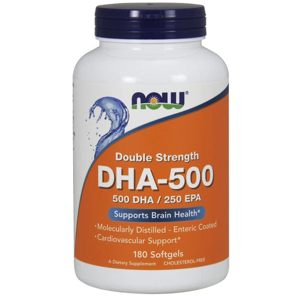DHA-500, Double Strength, 180 Softgels, NOW Foods
