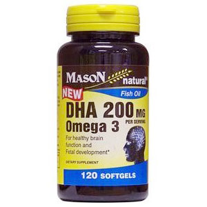 Mason Natural DHA Omega-3, 100 mg, 120 Softgels, Mason Natural