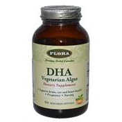 DHA Vegetarian Algae, 60 Vegetarian Softgels, Flora Health