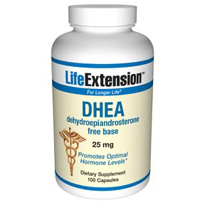 Life Extension DHEA 25 mg (Dehydroepiandrosterone), 100 Capsules, Life Extension
