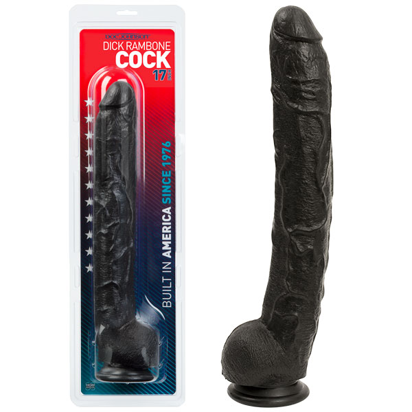 Dick Rambone Cock 17 Inch - Black, Enormous Dong, Doc Johnson