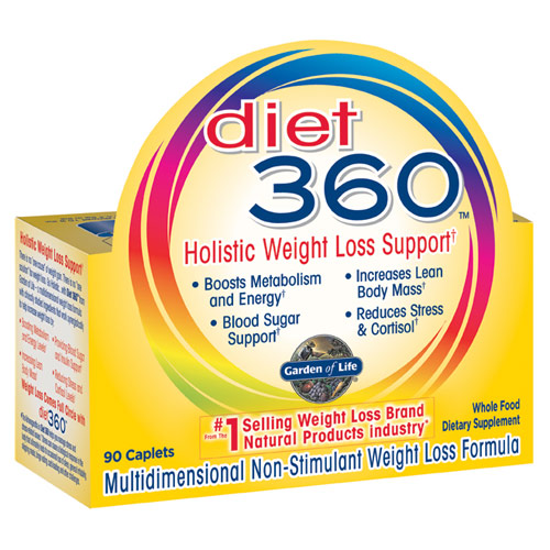 Diet 360, Holistic Weight Loss Support, 90 Caplets, Garden of Life
