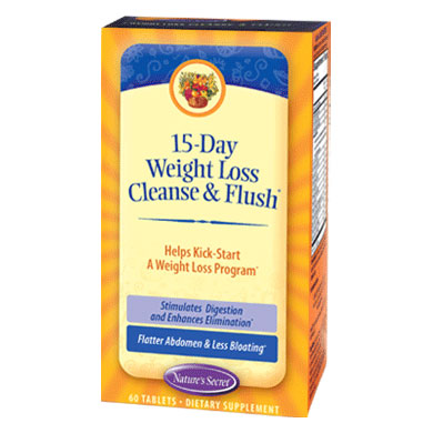 15-Day Weight Loss, Cleanse & Flush, 60 Tablets, Natures Secret