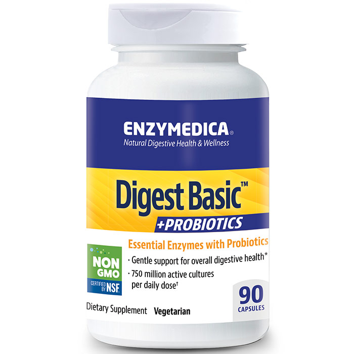 Digest Basic + Probiotics, Value Size, 90 Capsules, Enzymedica