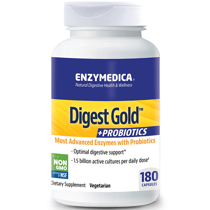 Digest Gold + Probiotics, 180 Capsules, Enzymedica