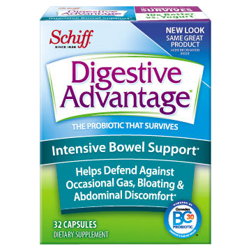 Digestive Advantage Intensive Bowel Support, 32 Capsules, Schiff