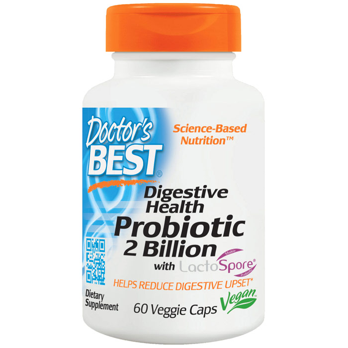 Digestive Health Probiotic, 2 Billion with LactoSpore, 60 Veggie Caps, Doctors Best