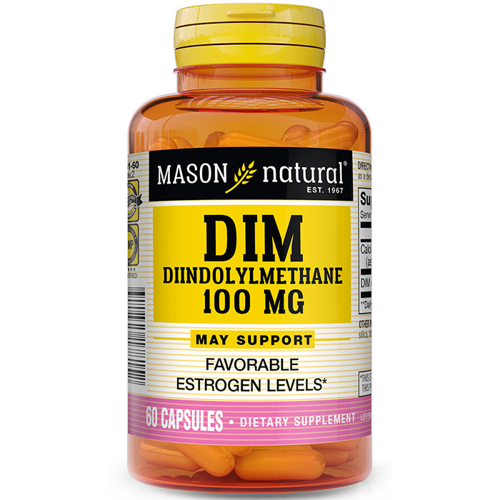 DIM Diindolylmethane 100 mg, 60 Capsules, Mason Natural