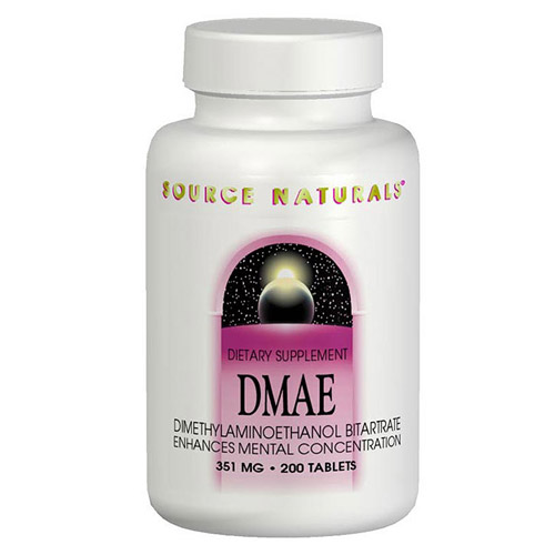 DMAE (Dimethylaminoethanol) 351mg 200 tabs from Source Naturals