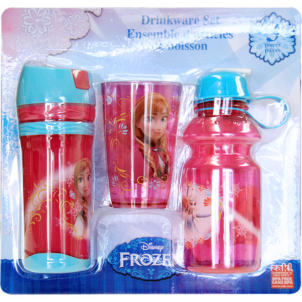 Disney Frozen Drinkware Set - Red, Anna & Elsa, 3 Pc