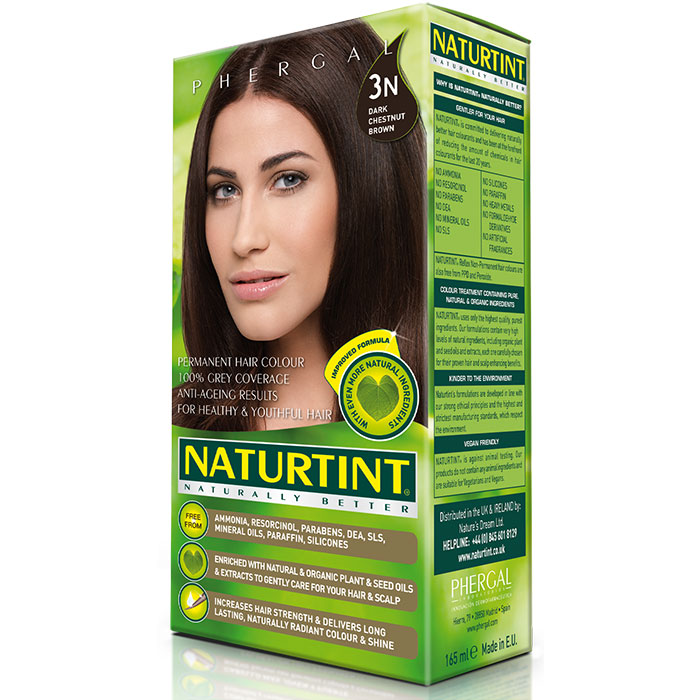 Permanent Hair Color, Dark Chestnut Brown (3N), 5.28 oz, Naturtint
