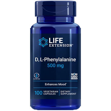 D,L-Phenylalanine 500 mg, 100 Capsules, Life Extension