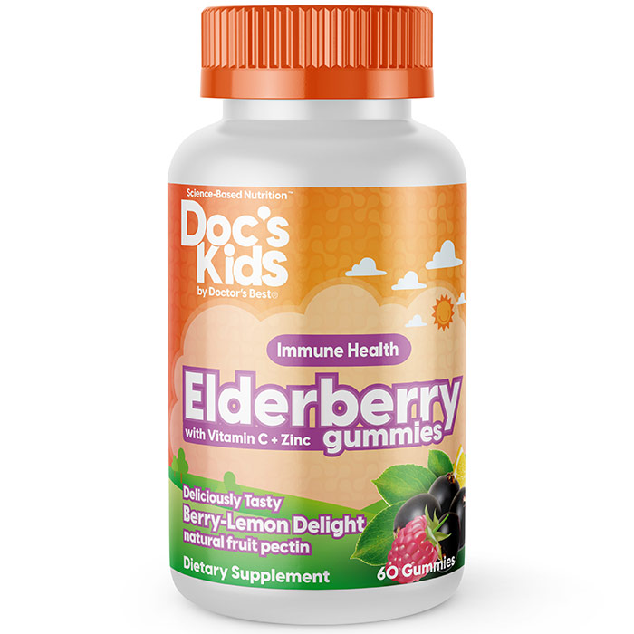Docs Kids Elderberry Gummies, with Vitamin C & Zinc, 60 Gummies, Doctors Best
