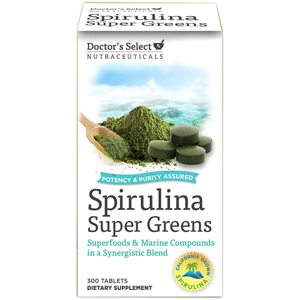 Doctors Select Spirulina Super Greens, 300 Tablets