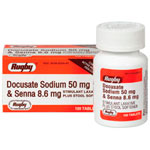 Watson Rugby Labs Docusate Sodium 50 mg & Senna 8.6 mg, 100 Tablets, Watson Rugby
