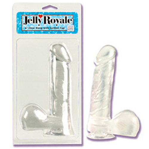 Jelly Royale Dong with Suction Cup 6 Inch - Clear, California Exotic Novelties
