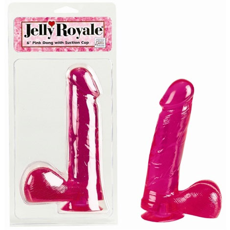 Jelly Royale Dong with Suction Cup 6 Inch - Pink, California Exotic Novelties