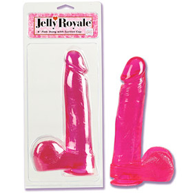 Jelly Royale Dong with Suction Cup 8 Inch - Pink, California Exotic Novelties