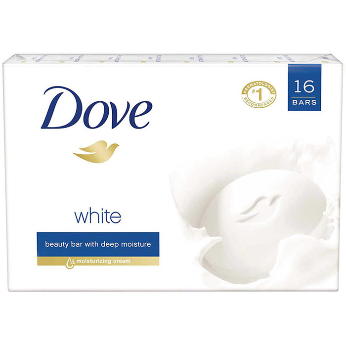 Dove White Beauty Bar For Deep Moisture, 4 oz x 16 Bars