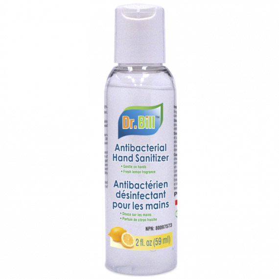 Dr. Bill Antibacterial Hand Sanitizer Gel, Fresh Lemon Scent, 2 oz (59 ml), Bill Natural Sources
