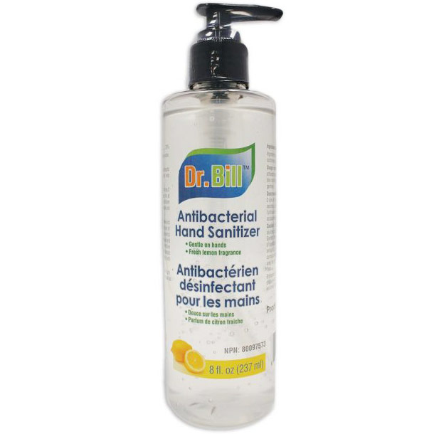 Dr. Bill Antibacterial Hand Sanitizer Gel, Fresh Lemon Scent, 8 oz (237 ml), Bill Natural Sources